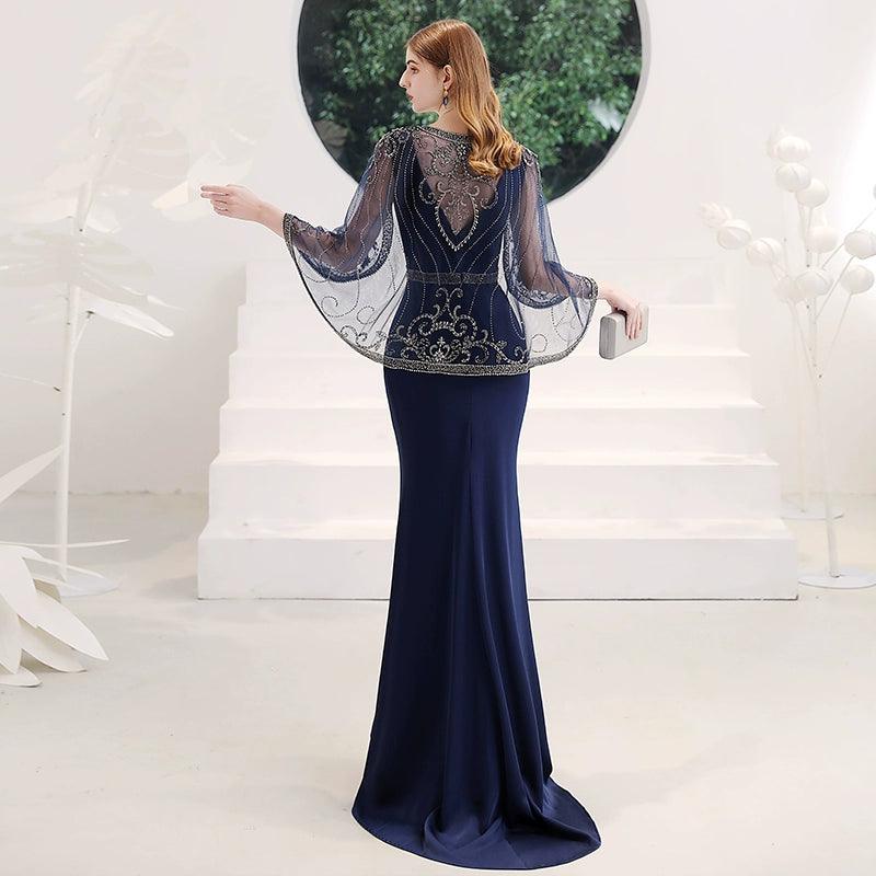 Women's Mermaid Evening Dress Sexy Beaded Prom Dresses for Women Long Formal Dresses - numbersea