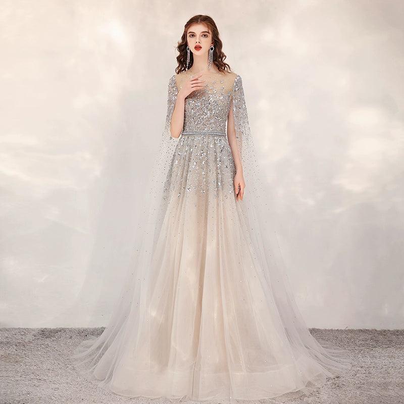 Women's Sexy Evening Dress Long Formal Dresses Beaded Prom Dresses for Women - numbersea