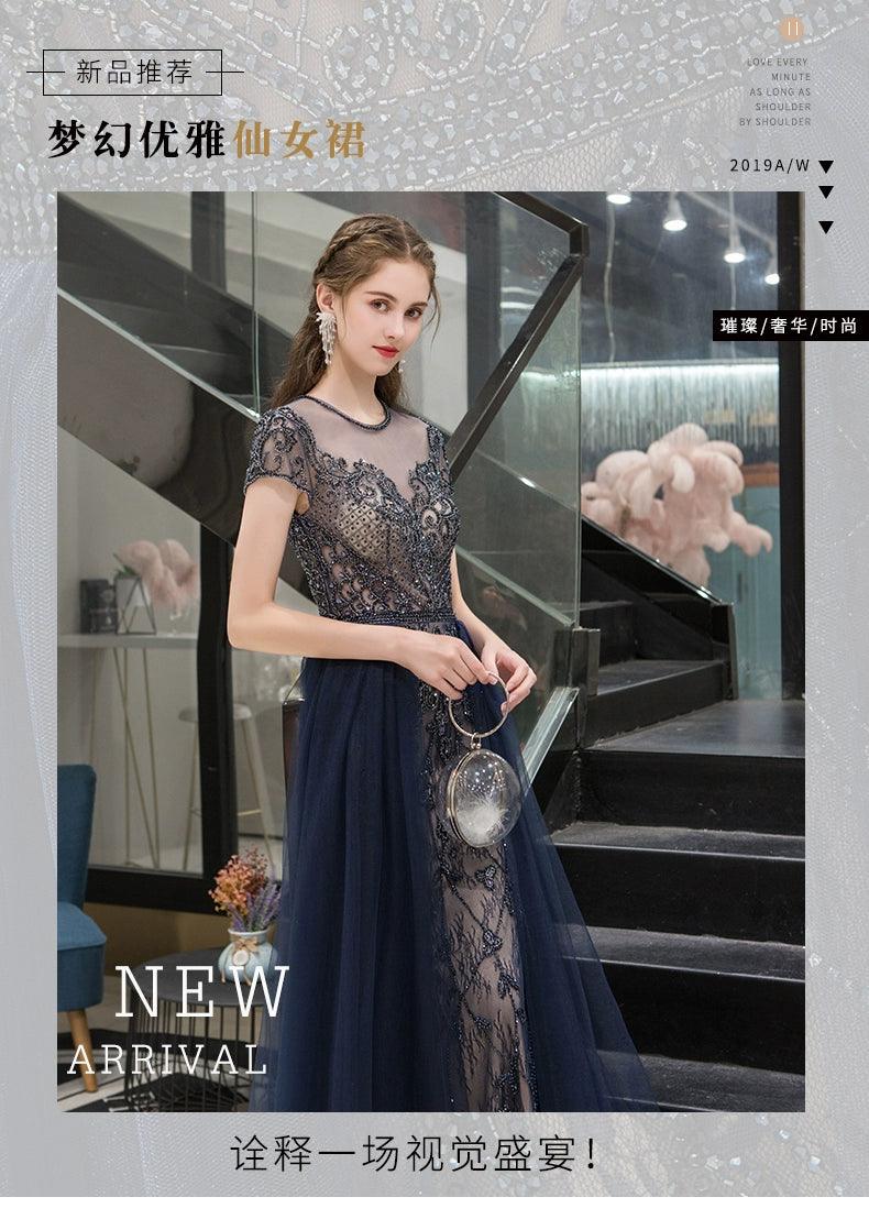 Women's Mermaid Evening Dress Sexy Lace Prom Dresses for Women Long Formal Dresses - numbersea