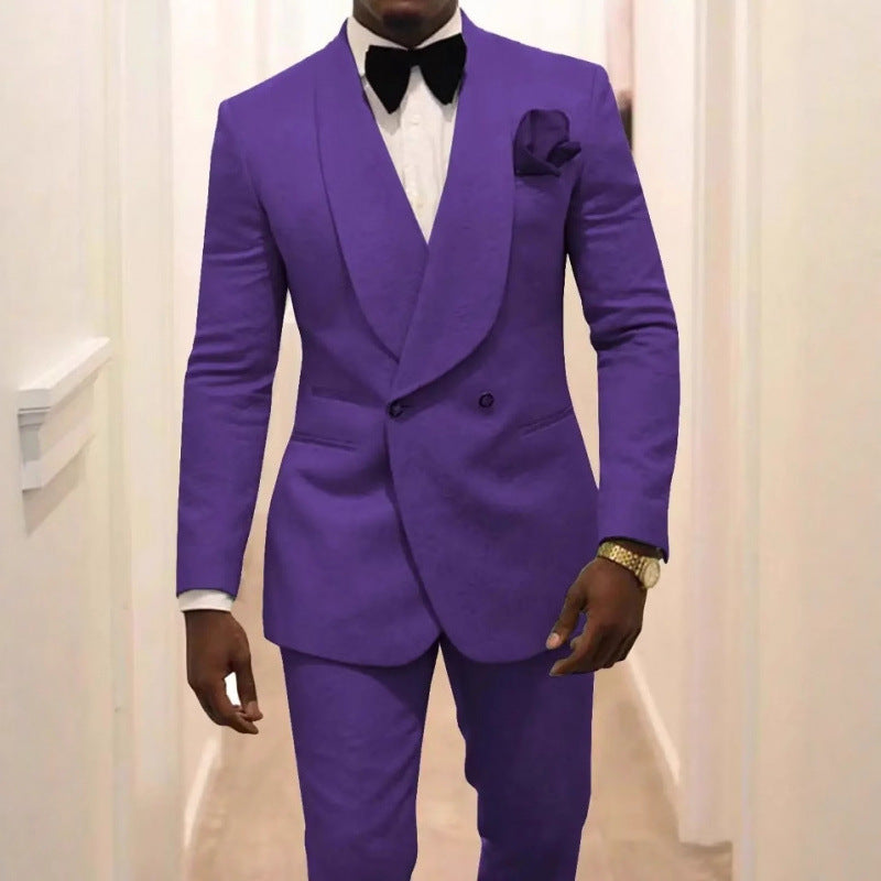 Men's Slim Suit Wedding Groom Host Casual Suit Banquet Dress