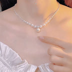 New best-selling necklace, silver pearl pendant, necklace, elegant fashion, and sophisticated collarbone chain