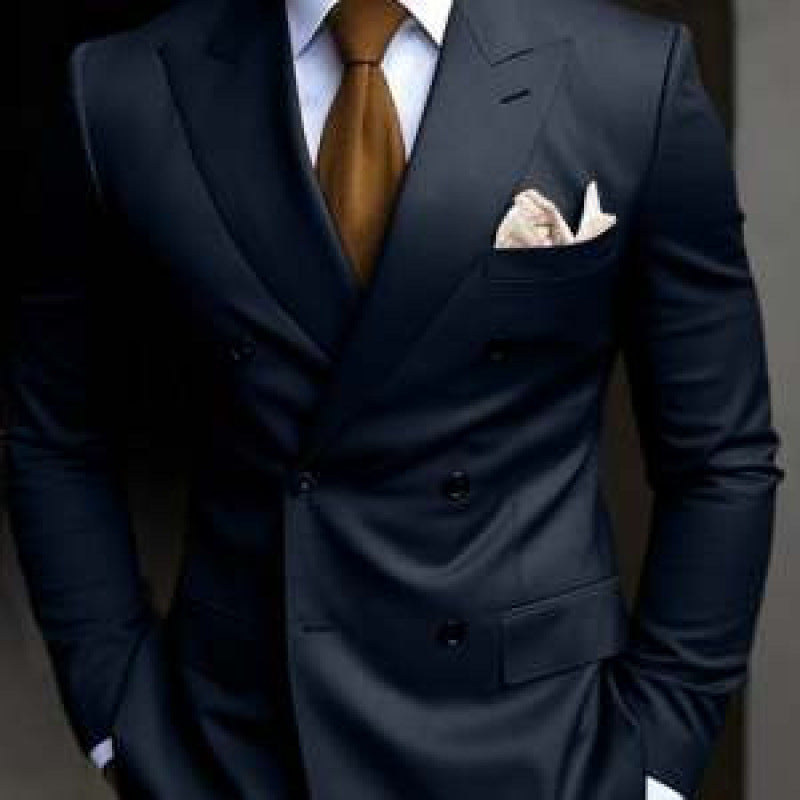 Suit Men's Suit Two-piece Slim-fit Business Groom Wedding Best Man Casual Suit Dress Men