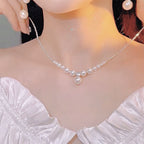 New best-selling necklace, silver pearl pendant, necklace, elegant fashion, and sophisticated collarbone chain