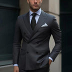 Suit Men's Premium Dress Double-breasted Two-piece Casual Suit Groom's Wedding