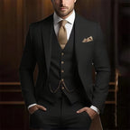 Suit three-piece wedding banquet groom suit gentleman temperament