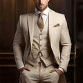 Suit three-piece wedding banquet groom suit gentleman temperament