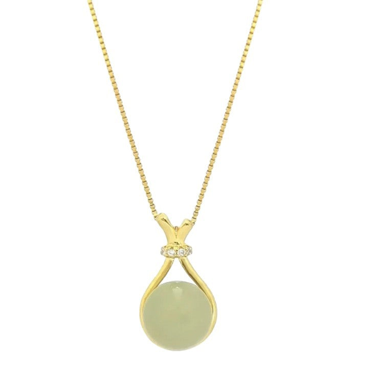 Opal lucky bag necklace women's light luxury niche pendant collarbone chain exquisite versatile new popular neck chain