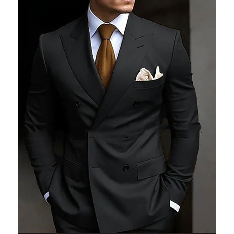 Suit Men's Suit Two-piece Slim-fit Business Groom Wedding Best Man Casual Suit Dress Men