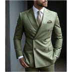 Suit Men's Suit Two-piece Slim-fit Business Groom Wedding Best Man Casual Suit Dress Men