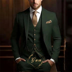 Suit three-piece wedding banquet groom suit gentleman temperament