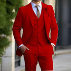 Business Men's Suit Suit High Sense Three-piece Groom's Wedding Banquet Large Size Color Suit