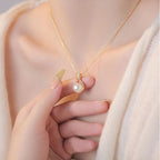 Opal lucky bag necklace women's light luxury niche pendant collarbone chain exquisite versatile new popular neck chain