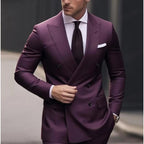 Suit Men's Premium Dress Double-breasted Two-piece Casual Suit Groom's Wedding