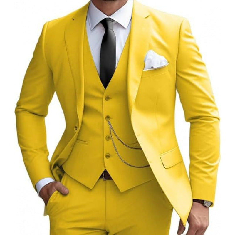 New Men's Suit Slim Wedding Best Man Ball Business Suit Men's Banquet Gala Dress