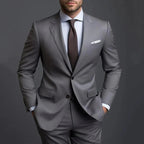 Textured suit two-piece high-end business casual suit men's fashion wedding best man suit