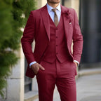 Business Men's Suit Suit High Sense Three-piece Groom's Wedding Banquet Large Size Color Suit