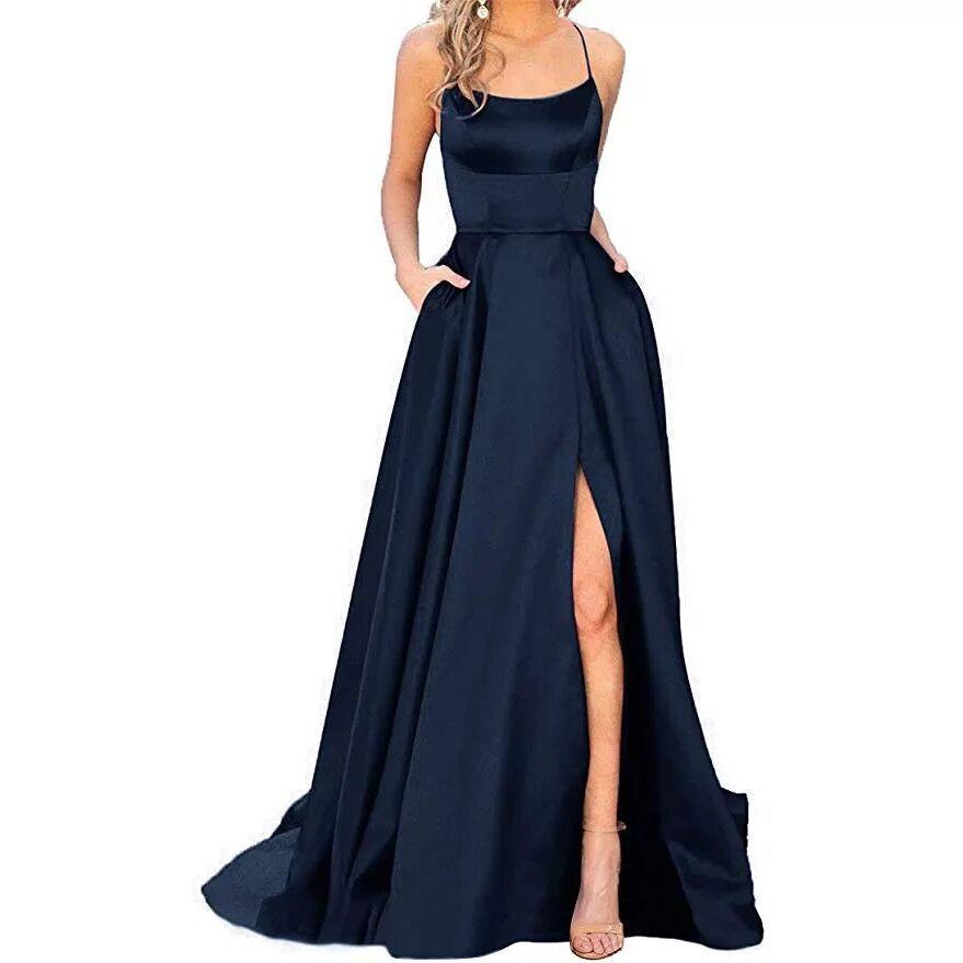 Vestido de noche de terciopelo azul real, vestido formal de fiesta de un solo hombro, vestido largo maxi