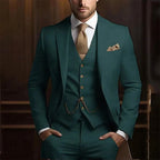 Suit three-piece wedding banquet groom suit gentleman temperament