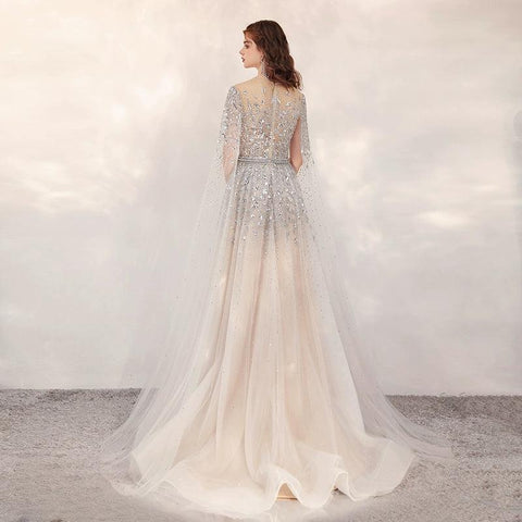 Women's Sexy Evening Dress Long Formal Dresses Beaded Prom Dresses for Women - numbersea