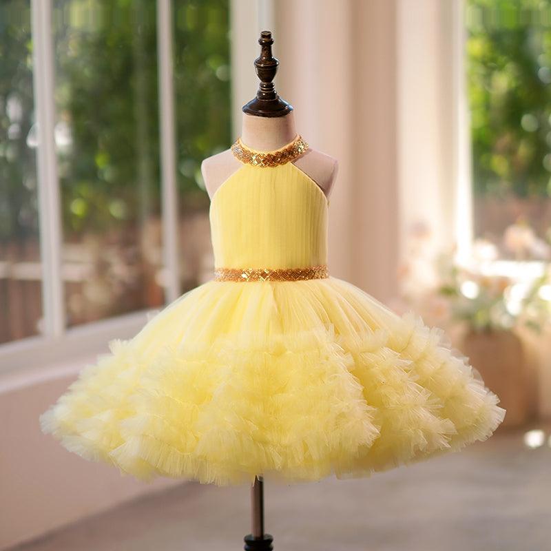 Tüllärmeliges, knielanges Baby-Mädchen-Kleid 