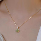Opal lucky bag necklace women's light luxury niche pendant collarbone chain exquisite versatile new popular neck chain