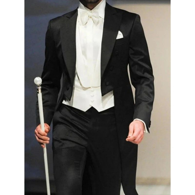 Men's slim-fit dress temperament British style blazer banquet stage conductor performance tuxedo