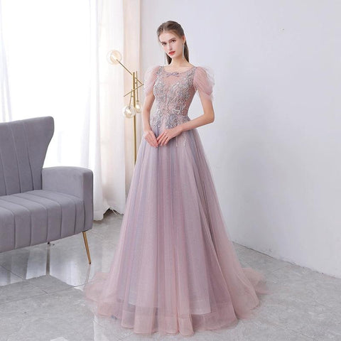 Women's A-Line Evening Dress Sexy Prom Dresses Lace Formal Dresses Sleeveless for Women - numbersea