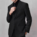 Light luxury high-end men's slim-fitting flat-collar suit three-piece business dress workplace banquet wedding dress