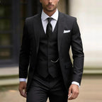 Handsome men's suit three-piece solid color high-end temperament banquet business slim fashion suit