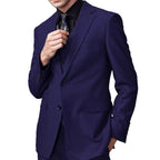 Light luxury high-end men's slim-fitting flat-collar suit three-piece business dress workplace banquet wedding dress