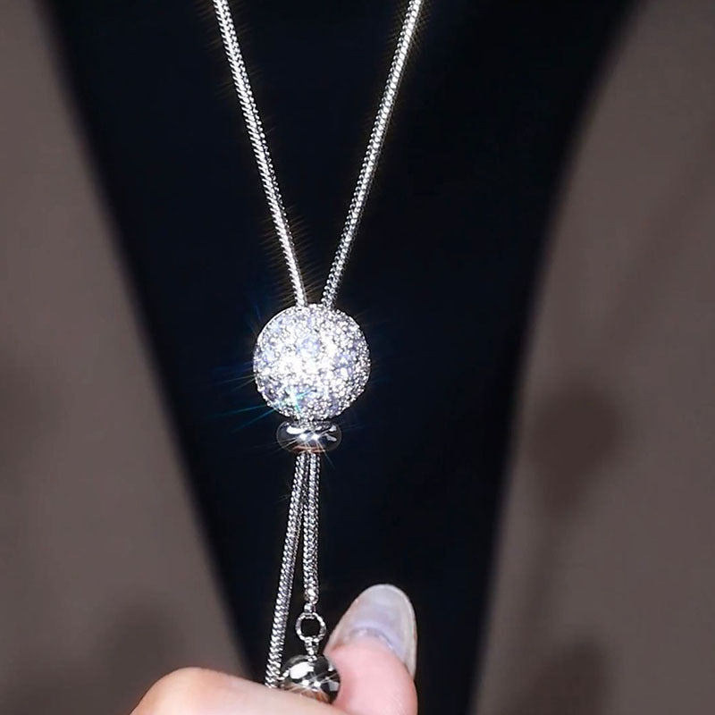 Versatile autumn and winter new trendy ball pendant sweater chain women's long tassel fashion high-end explosive necklace