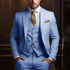 Suit three-piece wedding banquet groom suit gentleman temperament
