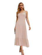 Numbersea Spaghetti Strap Chiffon Bridesmaid Dress Ankle Length Formal A Line Cocktail Party Homecoming Dress for Juniors SEA28028-numbersea