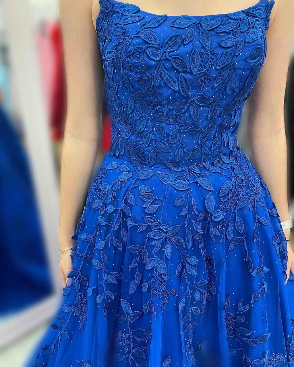 Vestidos de fiesta sexys de talla grande, corte A, tirantes finos, espalda descubierta, largos con apliques