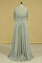 Plus Size With Ruffles Chiffon Floor Length Mother Of The Bride Dresses