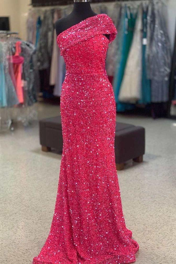 Vestido de fiesta de talla grande con lentejuelas y hombros descubiertos, corte sirena largo