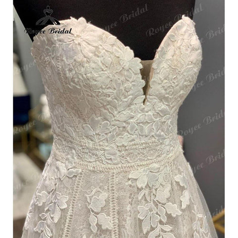 NumberSea Prinzessin Spitze Appliques A-linie Boho Liebsten Erröten Rosa Hochzeit Kleid 2025 Vintage Hochzeit Brautkleider vestido de noiva Sexy