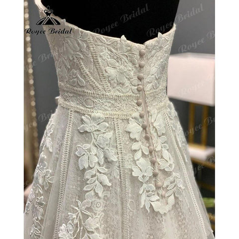 NumberSea Prinzessin Spitze Appliques A-linie Boho Liebsten Erröten Rosa Hochzeit Kleid 2025 Vintage Hochzeit Brautkleider vestido de noiva Sexy