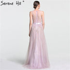 On Sale No Return No Refund Sale Purple  Dream O-Neck Sleeveless Sexy Evening Dresses Diamond Handmade Flowers A-Line Formal Dress 2024 Serene Hill LA6122