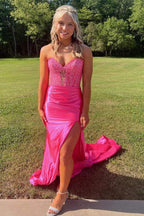 Royal Blue Strapless Mermaid Prom Dresses Evening Dresses