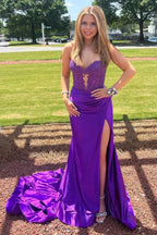 Royal Blue Strapless Mermaid Prom Dresses Evening Dresses