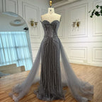 Abendkleid Pink Pearls, Perlenbesetzt, Arabische Meerjungfrau mit Überrock LA72811B