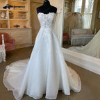 NumberSea Vintage Sweetheart A Line Boho Wedding Dress Appliques  trouwjurk Bridal Gown Custom Made vestido noiva
