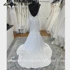 Vestido de novia NumberSea de satén para boda 2025, sexy, para playa, sin espalda, para novia civil 