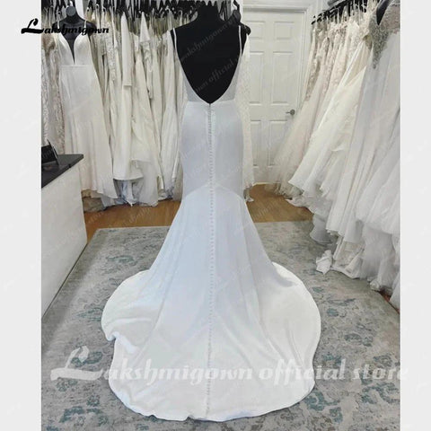 NumberSea Robe Satin Bridal Dress Wedding 2025 Sexy Women Beach Wedding Gowns Backless Bridal Dress Vestido Civil Bridal