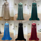 Serene Hill - Vestidos de noche largos de lujo estilo Dubái con mangas estilo sirena, encaje y cuentas, para mujer, para boda o fiesta, LA71885A 