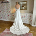 Vestidos de novia elegantes con frunces y corte sirena de crepé elástico con hombros descubiertos y mangas desmontables en talla grande. 