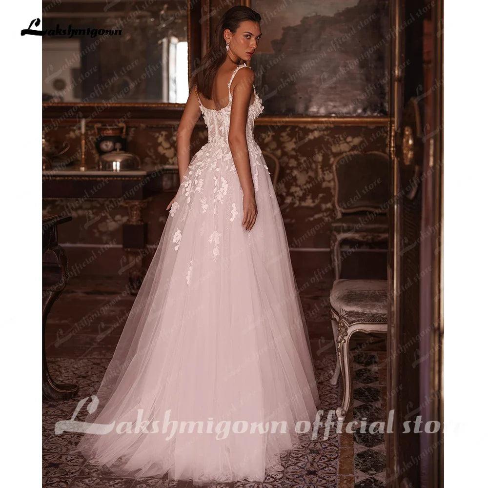 Vestido de novia de playa de corte A con encaje bohemio NumberSea NumberSea para mujer 2024, vestido de novia para novia, vestido de casamento civil 