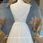 Vestido de novia de corte A para mujer de NumberSea, estilo bohemio, de tul, para fiesta de noche, para playa 