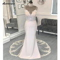 Vestido de novia NumberSea sexy de sirena con encaje de satén suave para mujer 2025, vestidos de novia con tirantes finos 